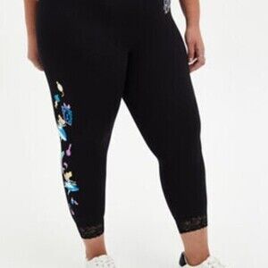 Disney Alice In Wonderland Curiouser Lace Hem Crop Legging